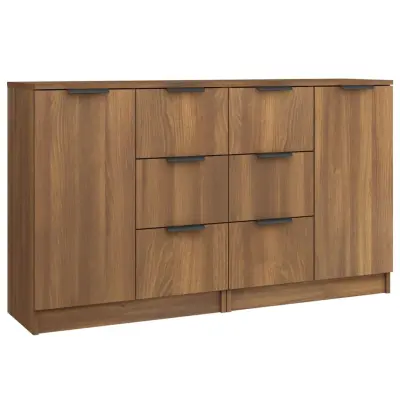 vidaXL Komoda 2 kosa rjav hrast 60x30x70 cm konstruiran les