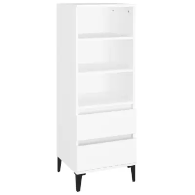 vidaXL Visoka omara Bela 40x36x110 cm inženirski les