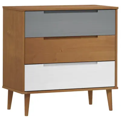 vidaXL Predalnik MOLDE rjav 80x40x80 cm trdna borovina