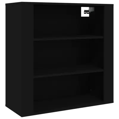 vidaXL Stenska omarica črna 80x33x80 cm inženirski les