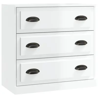 vidaXL Komoda visok sijaj bela 70x35,5x67,5 cm inženirski les