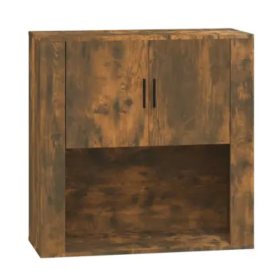 vidaXL Stenska omarica dimljeni hrast 80x33x80 cm inženirski les