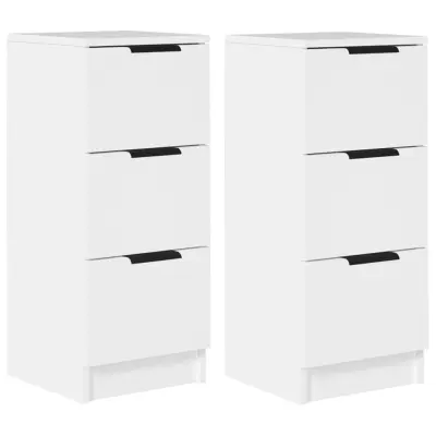 vidaXL Komode 2 kosa bele 30x30x70 cm konstruiran les