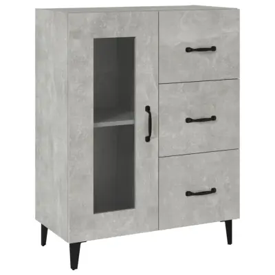 vidaXL Komoda betonsko siva 69,5x34x90 cm inženirski les