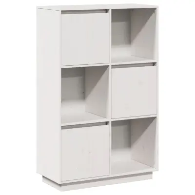 vidaXL Visoka omara bela 74x35x117 cm trdna borovina