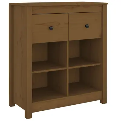 vidaXL Komoda medeno rjava 70x35x80 cm trdna borovina