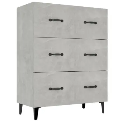 vidaXL Komoda betonsko siva 69,5x34x90 cm inženirski les