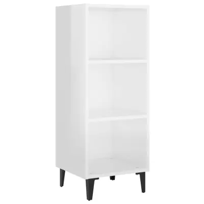 vidaXL Komoda visok sijaj bela 34,5x32,5x90 cm konstruiran les