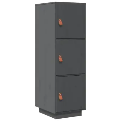vidaXL Visoka omara siva 34x40x108,5 cm trdna borovina