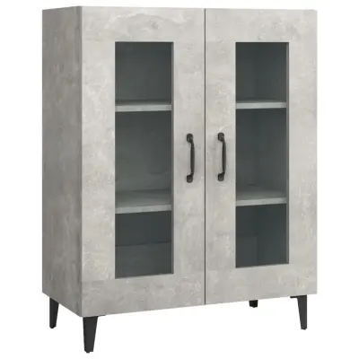vidaXL Komoda betonsko siva 69,5x34x90 cm inženirski les