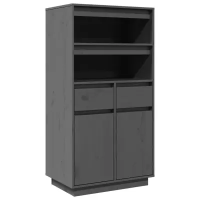 vidaXL Visoka omara siva 60x40x116,5 cm trdna borovina
