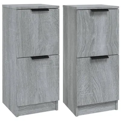 vidaXL Komoda 2 kosa siva sonoma 30x30x70 cm konstruiran les