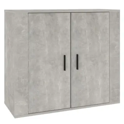 vidaXL Komoda betonsko siva 80x33x70 cm inženirski les