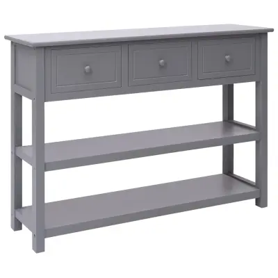vidaXL Komoda siva 108x30x76 cm trden les pavlovnije