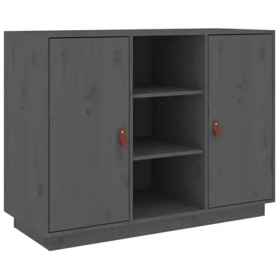 vidaXL Komoda siva 100x40x75 cm trdna borovina