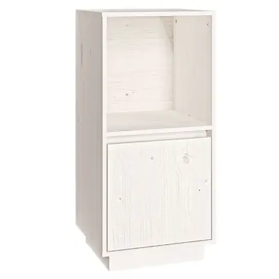 vidaXL Komoda bela 38x35x80 cm trdna borovina