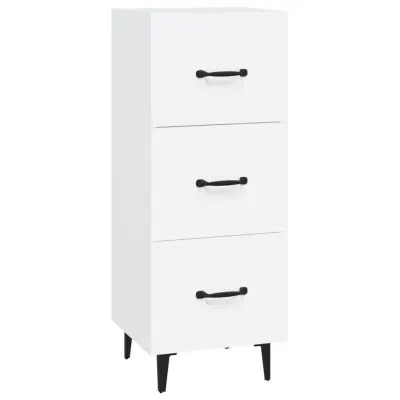 vidaXL Komoda bela 34,5x34x90 cm inženirski les