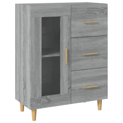 vidaXL Komoda siva sonoma 69,5x34x90 cm inženirski les