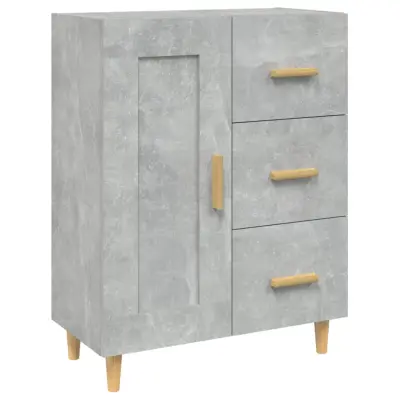 vidaXL Komoda betonsko siva 69,5x34x90 cm konstruiran les