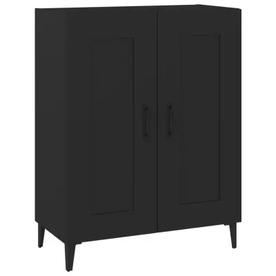 vidaXL Komoda črna 69,5x34x90 cm konstruiran les