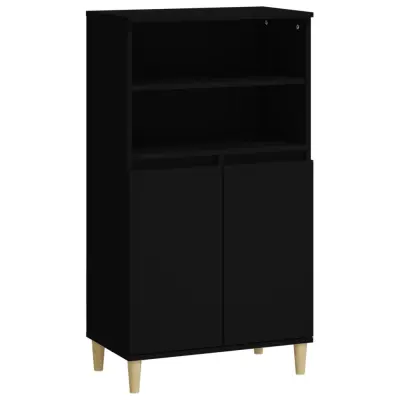 vidaXL Visoka omara Črna 60x36x110 cm inženirski les