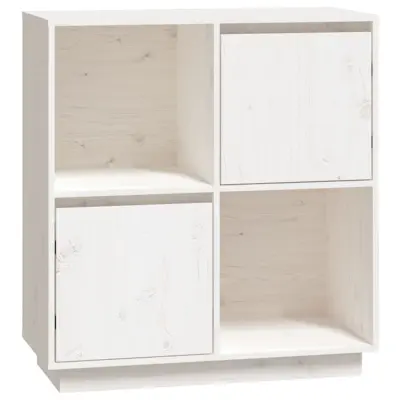 vidaXL Komoda bela 74x35x80 cm trdna borovina