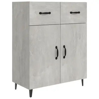 vidaXL Komoda betonsko siva 69,5x34x90 cm inženirski les