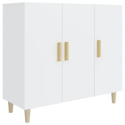 vidaXL Komoda bela 90x34x80 cm konstruiran les