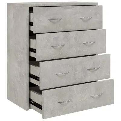 vidaXL Komoda s 4 predali 60x30,5x71 cm betonsko siva