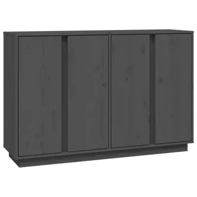 vidaXL Komoda siva 120x35x80 cm trdna borovina