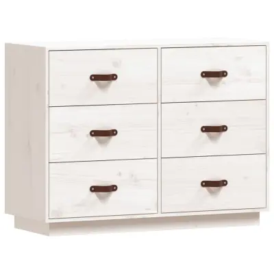 vidaXL Komoda bela 100x40x75 cm trdna borovina