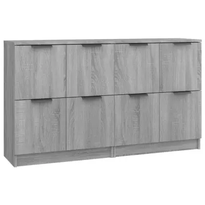 vidaXL Komoda 2 kosa siva sonoma 60x30x70 cm konstruiran les