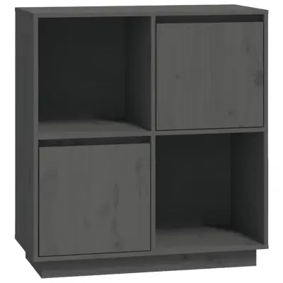 vidaXL Komoda siva 74x35x80 cm trdna borovina