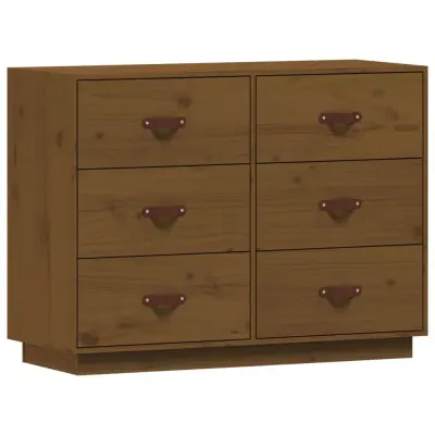 vidaXL Komoda medeno rjava 100x40x75 cm trdna borovina