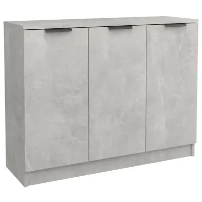 vidaXL Komoda betonsko siva 90,5x30x70 cm konstruiran les