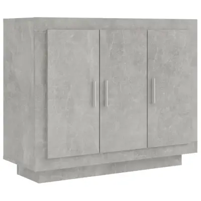 vidaXL Komoda betonsko siva 92x35x75 cm konstruiran les