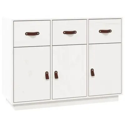 vidaXL Komoda bela 100x40x75 cm trdna borovina