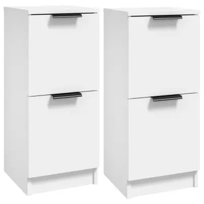 vidaXL Komode 2 kosa bele 30x30x70 cm konstruiran les
