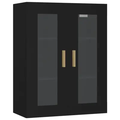 vidaXL Viseča stenska omarica črna 69,5x34x90 cm