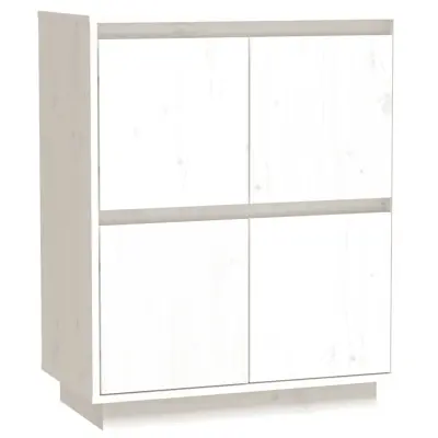 vidaXL Komoda bela 60x34x75 cm trdna borovina