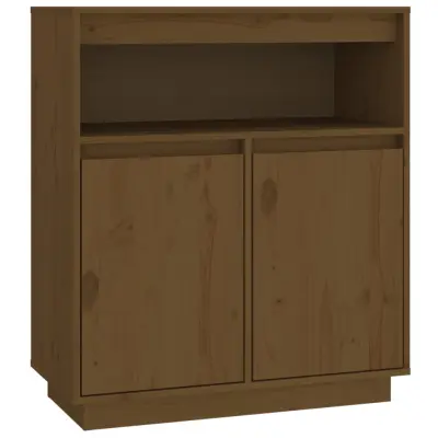 vidaXL Komoda medeno rjava 70x34x80 cm trdna borovina