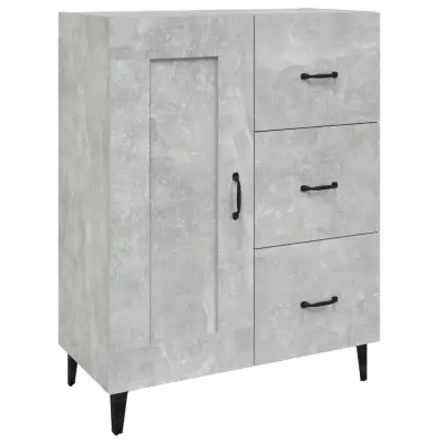 vidaXL Komoda betonsko siva 69,5x34x90 cm konstruiran les