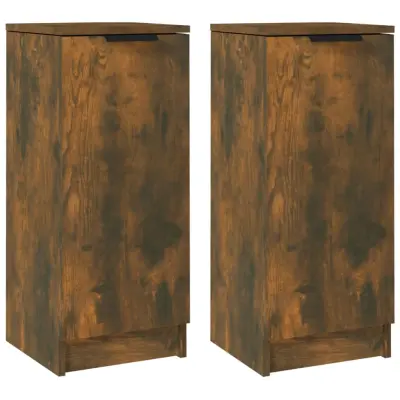 vidaXL Komoda 2 kosa dimljeni hrast 30x30x70 cm konstruiran les