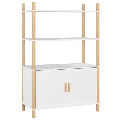vidaXL Visoka omarica bela 80x40x121 cm inženirski les