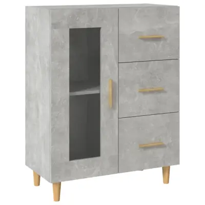 vidaXL Komoda betonsko siva 69,5x34x90 cm inženirski les