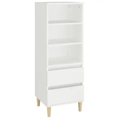 vidaXL Visoka omara Bela 40x36x110 cm inženirski les