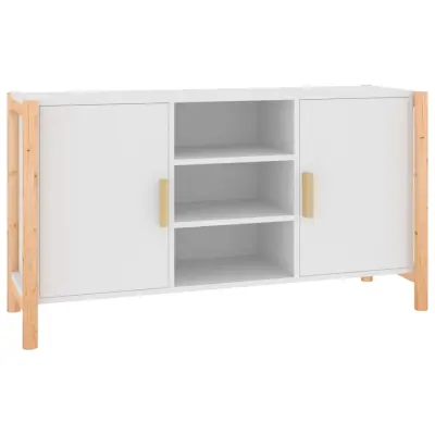 vidaXL Komoda bela 107x38x60 cm inženirski les