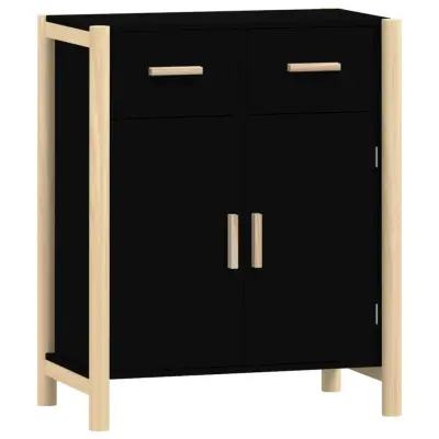 vidaXL Komoda črna 62x38x75 cm inženirski les