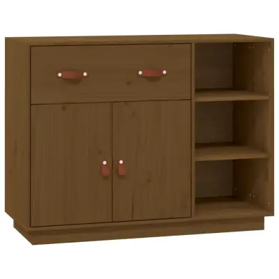 vidaXL Komoda medeno rjava 98,5x40x75 cm trdna borovina