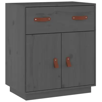 vidaXL Komoda siva 65,5x40x75 cm trdna borovina